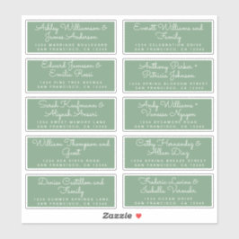 Chic Calligraphy Green Guest Adresetiketten Sticker