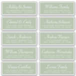 Chic Calligraphy Green Guest Adresetiketten Sticker<br><div class="desc">Eenvoudig te personaliseren, namen en adressen / stickers met een individueel trouwadres voor gasten. Deze chique, moderne en eenvoudige adresetiketten van de trouwgast kenmerken uw gastnamen in witte elegante handgeschreven manuscriptkalligrafie en moderne typografie op een laurel groene achtergrond. Voeg gewoon uw individuele trouwgastennamen en adres toe. Exclusief voor u ontworpen...</div>