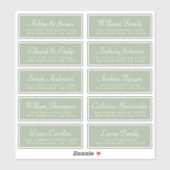 Chic Calligraphy Green Guest Adresetiketten Sticker (Vel)