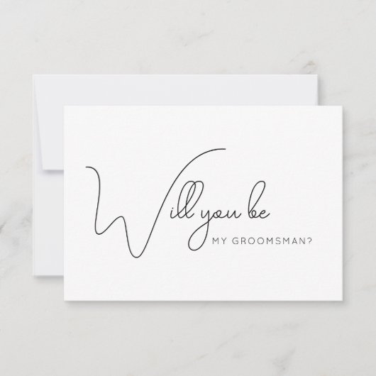 Chic Calligraphy Groomsman proposal Kaart (Voorkant)