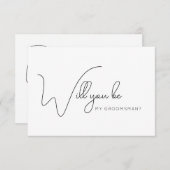 Chic Calligraphy Groomsman proposal Kaart (Voorkant / Achterkant)