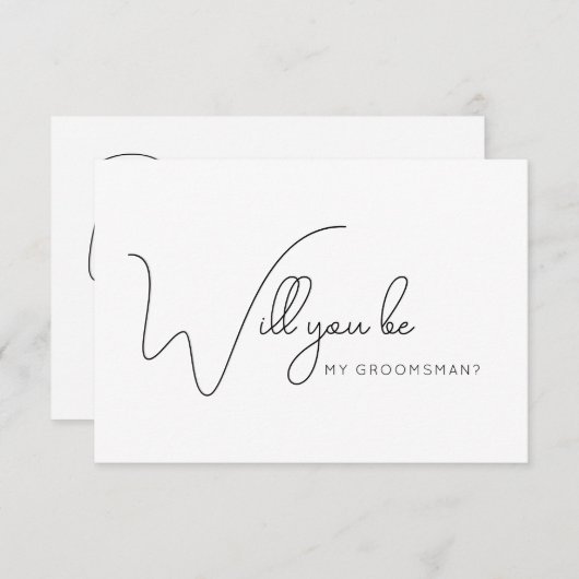 Chic Calligraphy Groomsman proposal Kaart (Voorkant / Achterkant)