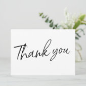 Chic Calligraphy Hand Lettered Wedding "Dank u" Bedankkaart (Staand voorkant)