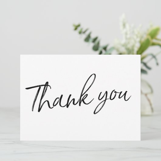 Chic Calligraphy Hand Lettered Wedding "Dank u" Bedankkaart (Staand voorkant)