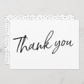 Chic Calligraphy Hand Lettered Wedding "Dank u" Bedankkaart (Voorkant / Achterkant)