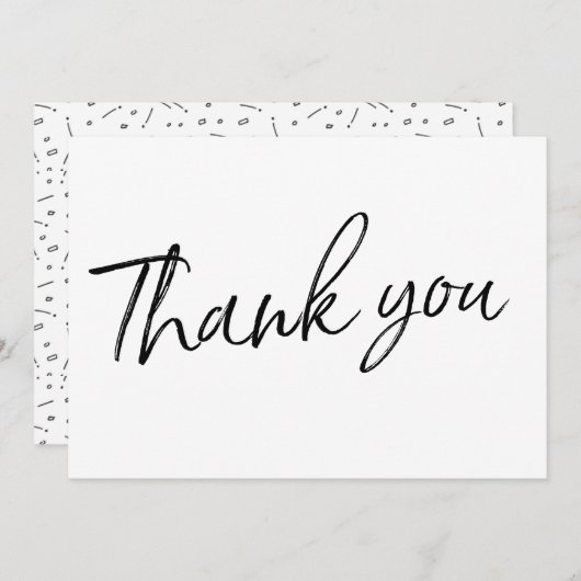 Chic Calligraphy Hand Lettered Wedding "Dank u" Bedankkaart (Voorkant / Achterkant)