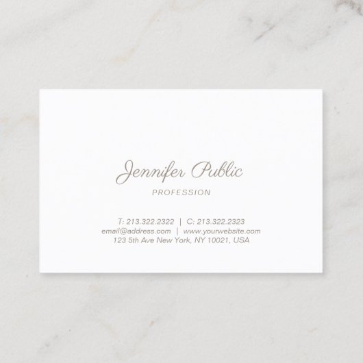 Chic Calligraphy Handgeschreven Manuscript Modern  Visitekaartje (Achterkant)