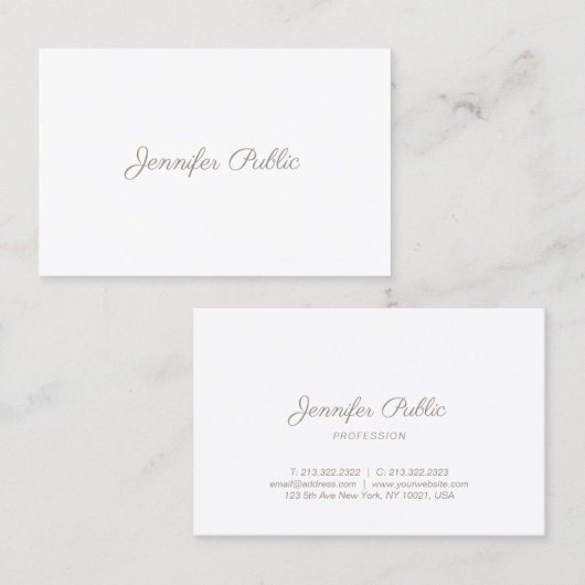 Chic Calligraphy Handgeschreven Manuscript Modern Visitekaartje (Voorkant / Achterkant)