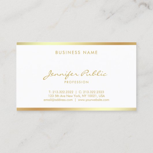 Chic Calligraphy Handgeschreven Script Gold Monogr Visitekaartje (Achterkant)