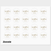 Chic Calligraphy Huwelijksupdate Goud Ronde Sticker (Vel)
