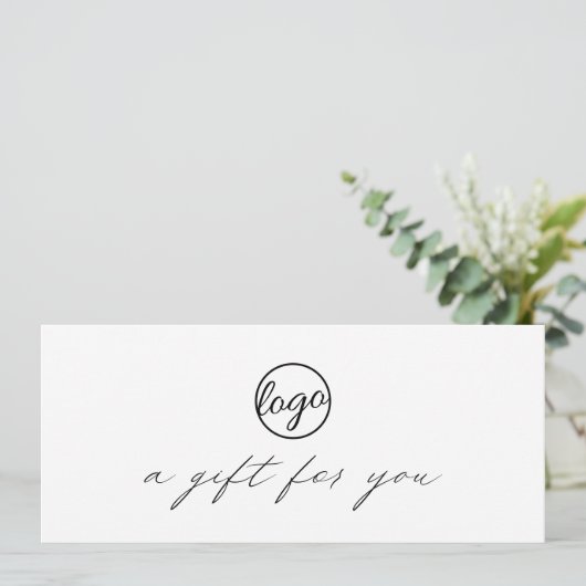 Chic Calligraphy Logo Business Cadeaubon (Staand voorkant)
