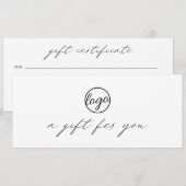 Chic Calligraphy Logo Business Cadeaubon (Voorkant / Achterkant)