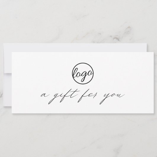 Chic Calligraphy Logo Business Cadeaubon (Voorkant)