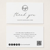 Chic Calligraphy Logo Business Order Insert Card Visitekaartje (Voorkant /achterkant)