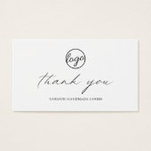 Chic Calligraphy Logo Business Order Insert Card Visitekaartje (Voorkant)