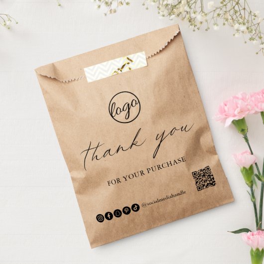 Chic Calligraphy Logo Rustic Hartelijk dank voor u Bedankzakje (Gezegeld)