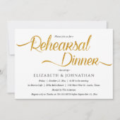 Chic Calligraphy Minimal Rehearsal Dinner Invitati Kaart (Voorkant)