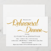 Chic Calligraphy Minimal Rehearsal Dinner Invitati Kaart (Voorkant / Achterkant)