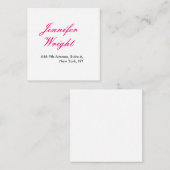 Chic calligraphy minimalist custom name adress informatiekaartje (Voorkant / Achterkant)