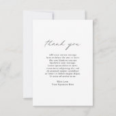 Chic Calligraphy Minimalist Photo Simple Wedding Bedankkaart (Achterkant)