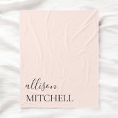Chic Calligraphy Monogram Blush Pink Fleece Deken