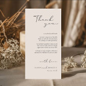 Chic Calligraphy Monogram Wedding Thank You Card  Bedankkaart
