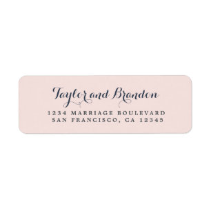 Chic Calligraphy Names Wedding Return Address Etiket