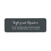 Chic Calligraphy Names Wedding Return Address Etiket (Voorkant)