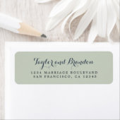 Chic Calligraphy Names Wedding Return Address Etiket (Insitu)