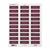 Chic Calligraphy Names Wedding Return Address Etiket (Full Sheet)