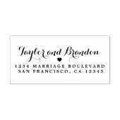 Chic Calligraphy Names Wedding Return Address Rubberstempel (Afrduk)