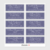 Chic Calligraphy Navy Blue Guest Adresetiketten Sticker (Vel)