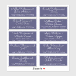Chic Calligraphy Navy Blue Guest Adresetiketten Sticker