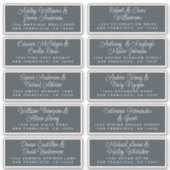 Chic Calligraphy Off-Black Guest Address Sticker (Voorkant)