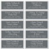 Chic Calligraphy Off-Black Guest Address Sticker (Voorkant)