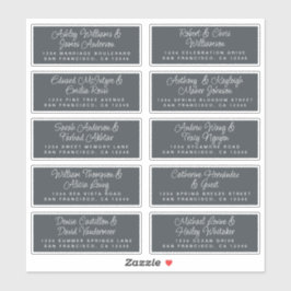 Chic Calligraphy Off-Black Guest Address Sticker