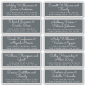 Chic Calligraphy Off-Black Guest Adresetiketten Sticker (Voorkant)