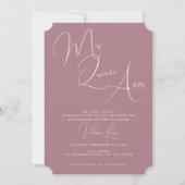 Chic Calligraphy Paars 15th Birthday quinceañera Kaart (Voorkant)