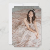 Chic Calligraphy Paars 15th Birthday quinceañera Kaart (Achterkant)