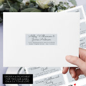 Chic Calligraphy Pastel Blue Guest Adresetiketten Sticker