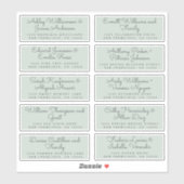 Chic Calligraphy Pastel Green Guest Adresetiketten Sticker (Vel)