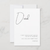 Chic Calligraphy Photo Best Man proposal Kaart (Achterkant)