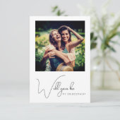 Chic Calligraphy Photo Bridesmaid proposal Kaart (Staand voorkant)
