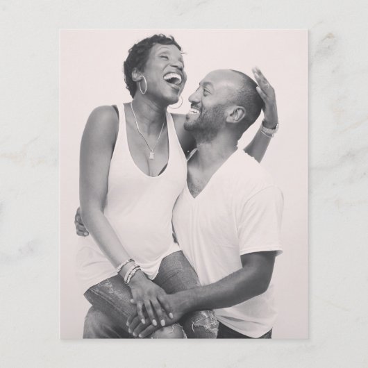 Chic Calligraphy Photo Budget Wedding Invitation (Achterkant)