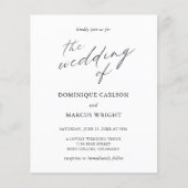 Chic Calligraphy Photo Budget Wedding Invitation (Voorkant)