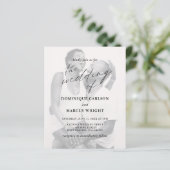 Chic Calligraphy Photo Budget Wedding Invitation (Staand voorkant)