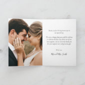 Chic Calligraphy Photo Collage Wedding Bedankt (Binnen)