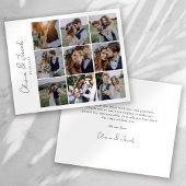 Chic Calligraphy Photo Collage Wedding Bedankt Flyer
