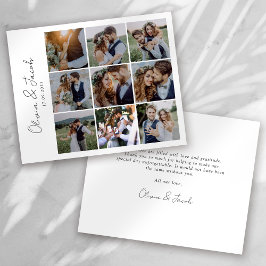 Chic Calligraphy Photo Collage Wedding Bedankt Flyer