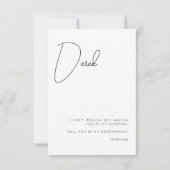 Chic Calligraphy Photo Groomsman proposal Kaart (Achterkant)